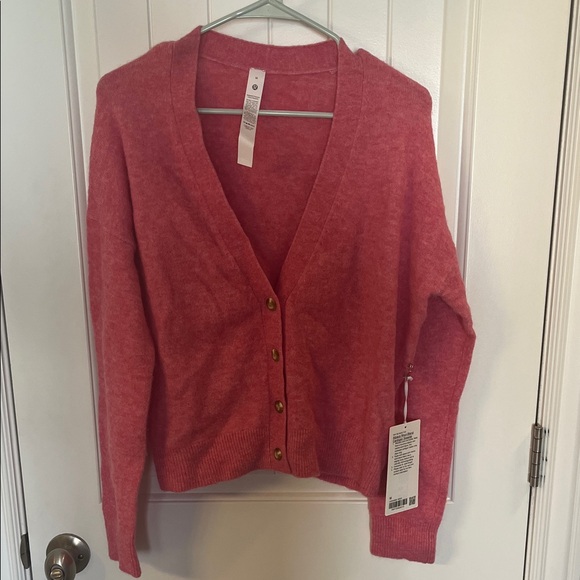 lululemon athletica Sweaters - NWT Hot pink, Lululemon V-neck button up cardigan in alpaca/wool blend
